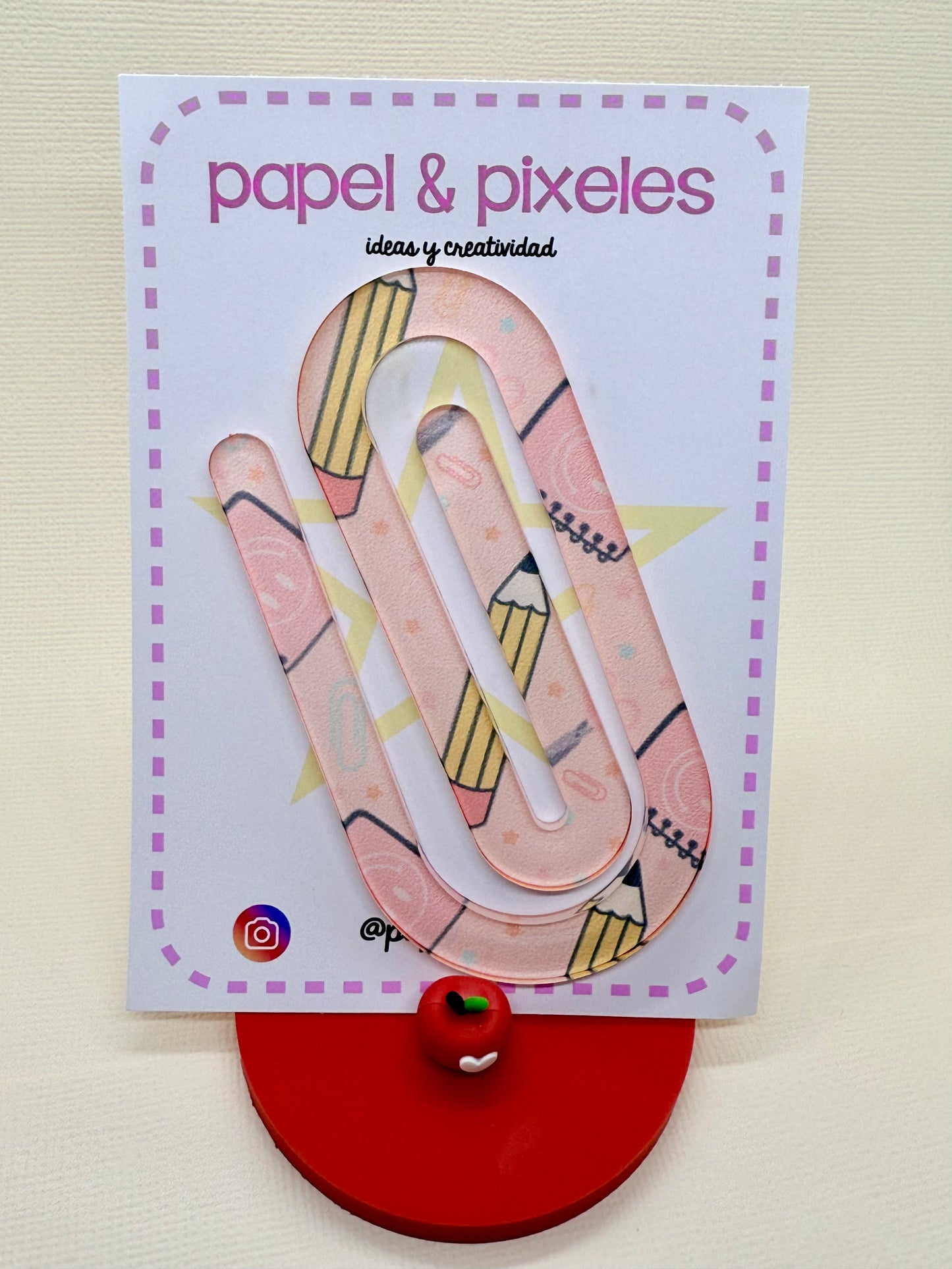Pink Pencil ๐ Acrylic Jumbo Clip โ Cute & Helpful โจ