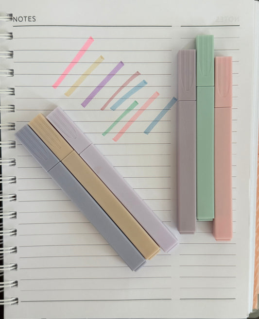 🖍️ Papel & Pixeles – Assorted Highlighter Set of 6 for Journaling, Bible Journaling & Studying ✨