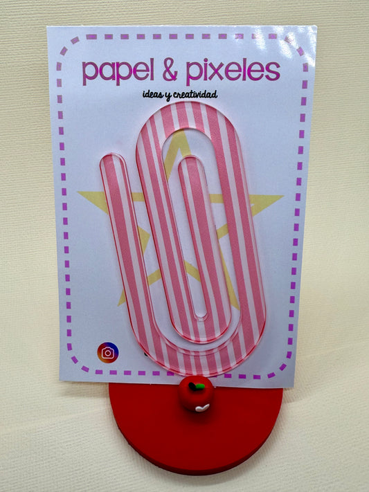 Pink White Stripes 📎 Acrylic Jumbo Clip – Cute & Helpfull ✨